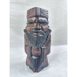 Vintage Japanese Ainu Wood Statues Hokkaido Nipopo Asian Folk Art Primitive